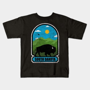 Bison Roam Nature Adventure South Dakota Wildlife Kids T-Shirt